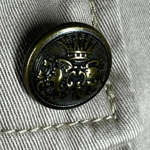 Free People Ruffles Romance Jacket Natural Blazer Womens Sz Medium Cool Buttons - Picture 12 of 16